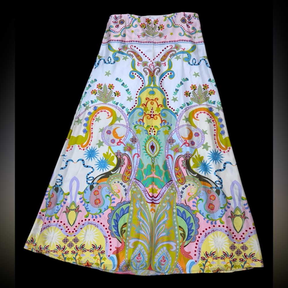 Antonio Melani Dress Sz 10 Lucia Printed Satin Strapless Maxi Vacation Summer - Picture 4 of 6